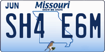 MO license plate SH4E6M