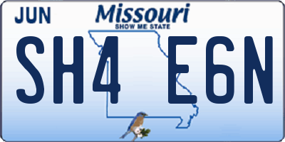 MO license plate SH4E6N