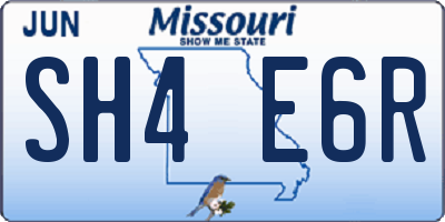 MO license plate SH4E6R