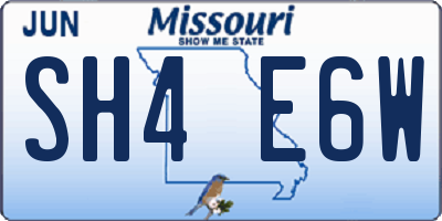 MO license plate SH4E6W