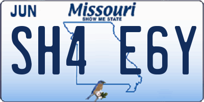 MO license plate SH4E6Y