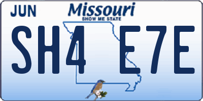 MO license plate SH4E7E