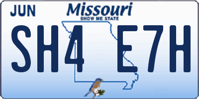 MO license plate SH4E7H