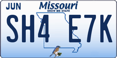 MO license plate SH4E7K