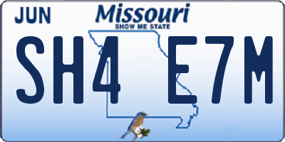 MO license plate SH4E7M
