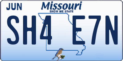MO license plate SH4E7N