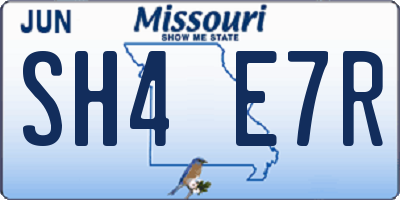 MO license plate SH4E7R