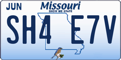 MO license plate SH4E7V