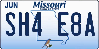 MO license plate SH4E8A