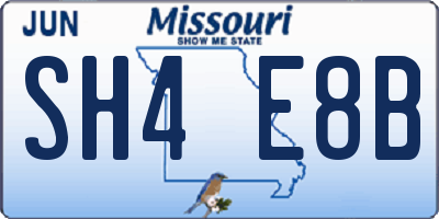 MO license plate SH4E8B