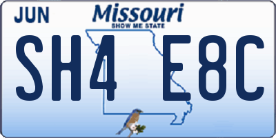 MO license plate SH4E8C