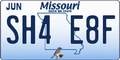 MO license plate SH4E8F