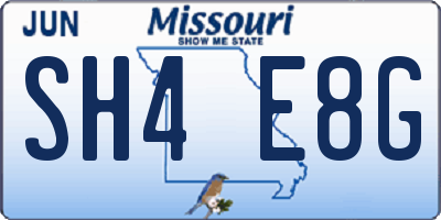 MO license plate SH4E8G