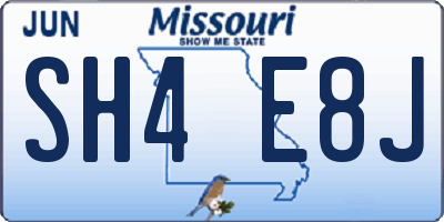 MO license plate SH4E8J