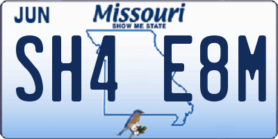 MO license plate SH4E8M
