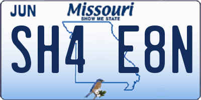 MO license plate SH4E8N