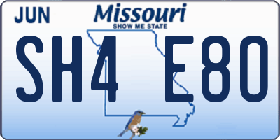 MO license plate SH4E8O