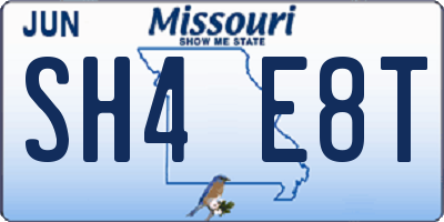 MO license plate SH4E8T