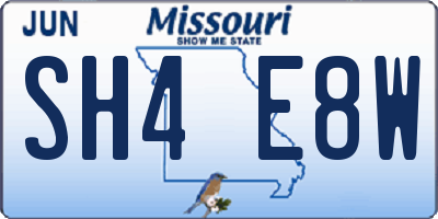 MO license plate SH4E8W