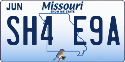 MO license plate SH4E9A