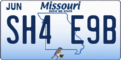 MO license plate SH4E9B