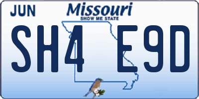 MO license plate SH4E9D