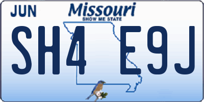 MO license plate SH4E9J