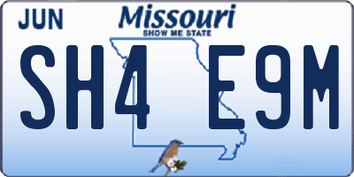 MO license plate SH4E9M