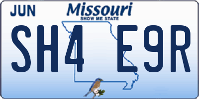 MO license plate SH4E9R