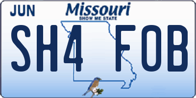 MO license plate SH4F0B