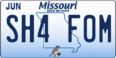 MO license plate SH4F0M