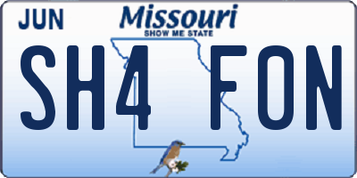 MO license plate SH4F0N