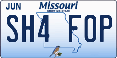 MO license plate SH4F0P