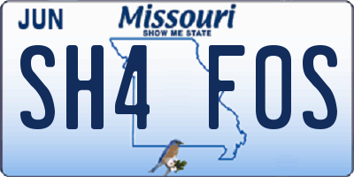 MO license plate SH4F0S