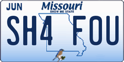 MO license plate SH4F0U