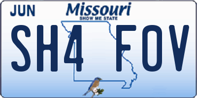 MO license plate SH4F0V