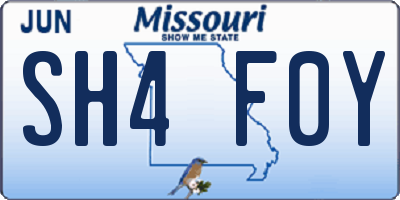 MO license plate SH4F0Y