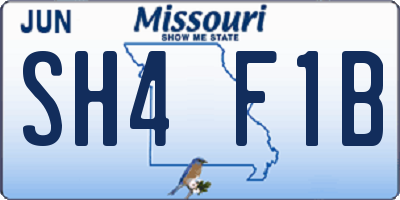 MO license plate SH4F1B