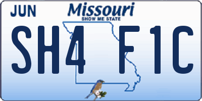 MO license plate SH4F1C