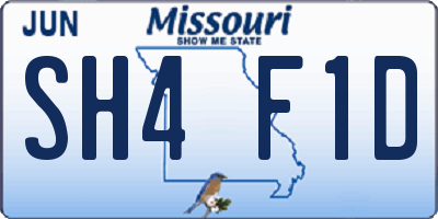 MO license plate SH4F1D
