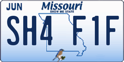 MO license plate SH4F1F