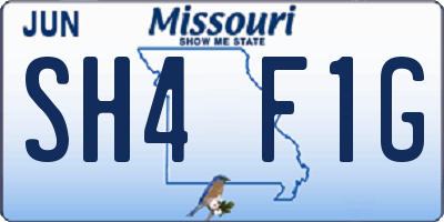 MO license plate SH4F1G