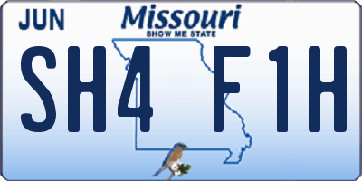 MO license plate SH4F1H