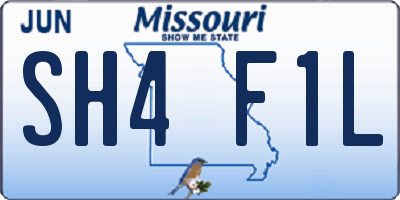 MO license plate SH4F1L