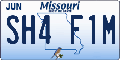 MO license plate SH4F1M