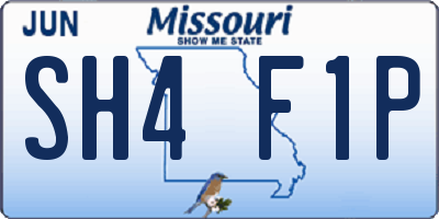 MO license plate SH4F1P