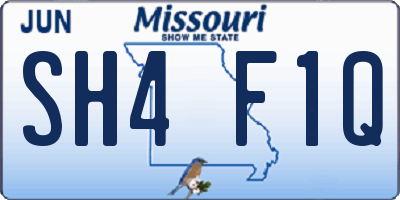 MO license plate SH4F1Q