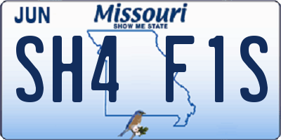 MO license plate SH4F1S