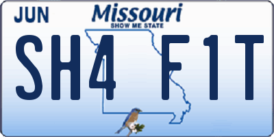 MO license plate SH4F1T