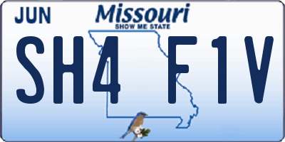 MO license plate SH4F1V